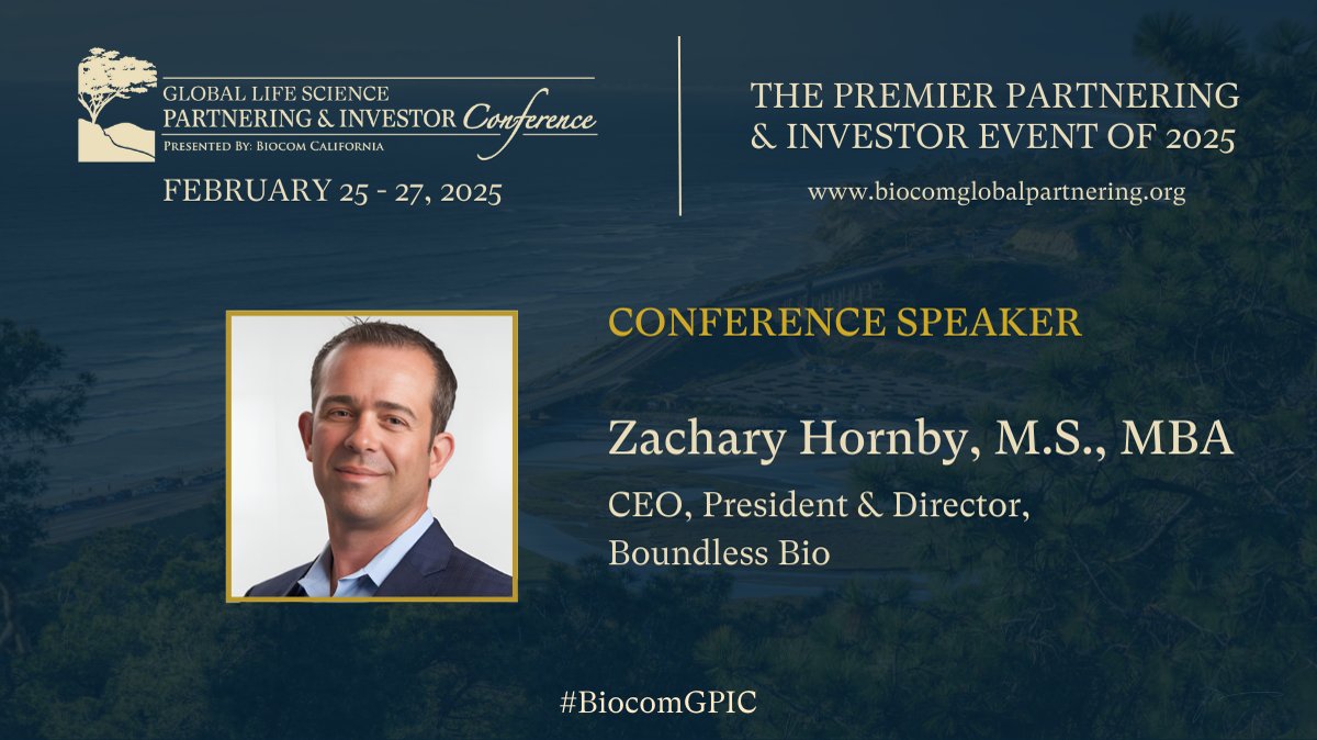 Boundless Bio (@boundlessbio) on Twitter photo You can find us this week at #BiocomGPIC! Boundless CEO <a href="/ZacharyHornby/">Zachary Hornby</a> takes the stage Thursday morning at 11:15 AM to provide insights on the biotech IPO journey. Donât miss this panel to hear first-hand about the path to going public. You can find us this week at #BiocomGPIC! Boundless CEO <a href="/ZacharyHornby/">Zachary Hornby</a> takes the stage Thursday morning at 11:15 AM to provide insights on the biotech IPO journey. Donât miss this panel to hear first-hand about the path to going public.