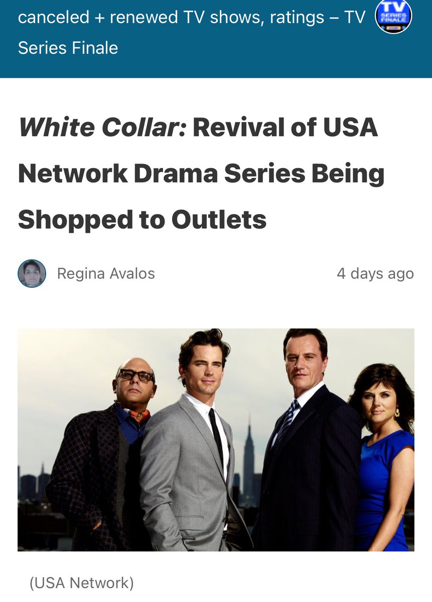 Still wondering where #WhiteCollarRenaissance will find a home? A few places might make sense: <a href="/netflix/">Netflix</a> is currently running the original; <a href="/PrimeVideo/">Prime Video</a>  has lots of reach; <a href="/peacock/">Peacock</a> shares DNA with the og broadcast home. Go let them ALL know we’re out here, just waiting to watch!