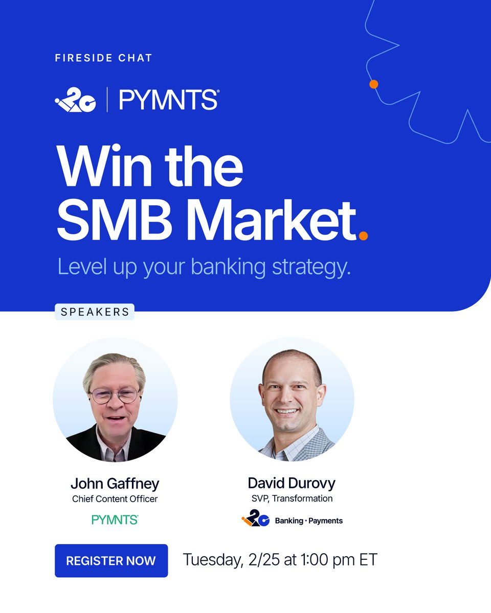 i2c Inc. (@i2cinc) on Twitter photo 🚨 Last Call to Register for Our Fireside Chat! 🚨
Join us on Tuesday, February 25 at 1:00 PM ET for an engaging fireside chat with industry experts: John Gaffney, Chief Content Officer of @PYMNTS and <a href="/David/">David Noël 🇪🇺</a> Durovy, SVP Transformation of <a href="/i2c/">John Pearson</a> Inc.
Discussion Topics:
- Why 🚨 Last Call to Register for Our Fireside Chat! 🚨
Join us on Tuesday, February 25 at 1:00 PM ET for an engaging fireside chat with industry experts: John Gaffney, Chief Content Officer of @PYMNTS and <a href="/David/">David Noël 🇪🇺</a> Durovy, SVP Transformation of <a href="/i2c/">John Pearson</a> Inc.
Discussion Topics:
- Why