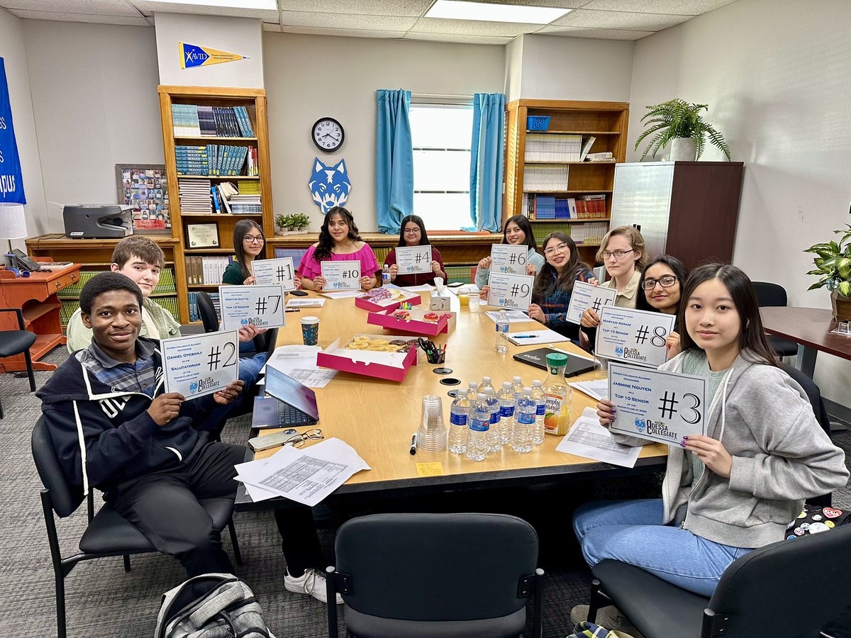 Odessa Collegiate Academy (@ocawolves) on Twitter photo Congratulations ๐ to our Class of 2025 Top 10 Seniors including our Valedictorian & Salutatorian! They found out their ranking at a breakfast celebration this morning. We are so proud of them! ๐<a href="/OCA_AVID/">Odessa Collegiate Academy AVID</a> <a href="/EctorCountyISD/">Ector County ISD</a> <a href="/OdessaCollege/">Odessa College</a> Congratulations ๐ to our Class of 2025 Top 10 Seniors including our Valedictorian & Salutatorian! They found out their ranking at a breakfast celebration this morning. We are so proud of them! ๐<a href="/OCA_AVID/">Odessa Collegiate Academy AVID</a> <a href="/EctorCountyISD/">Ector County ISD</a> <a href="/OdessaCollege/">Odessa College</a>