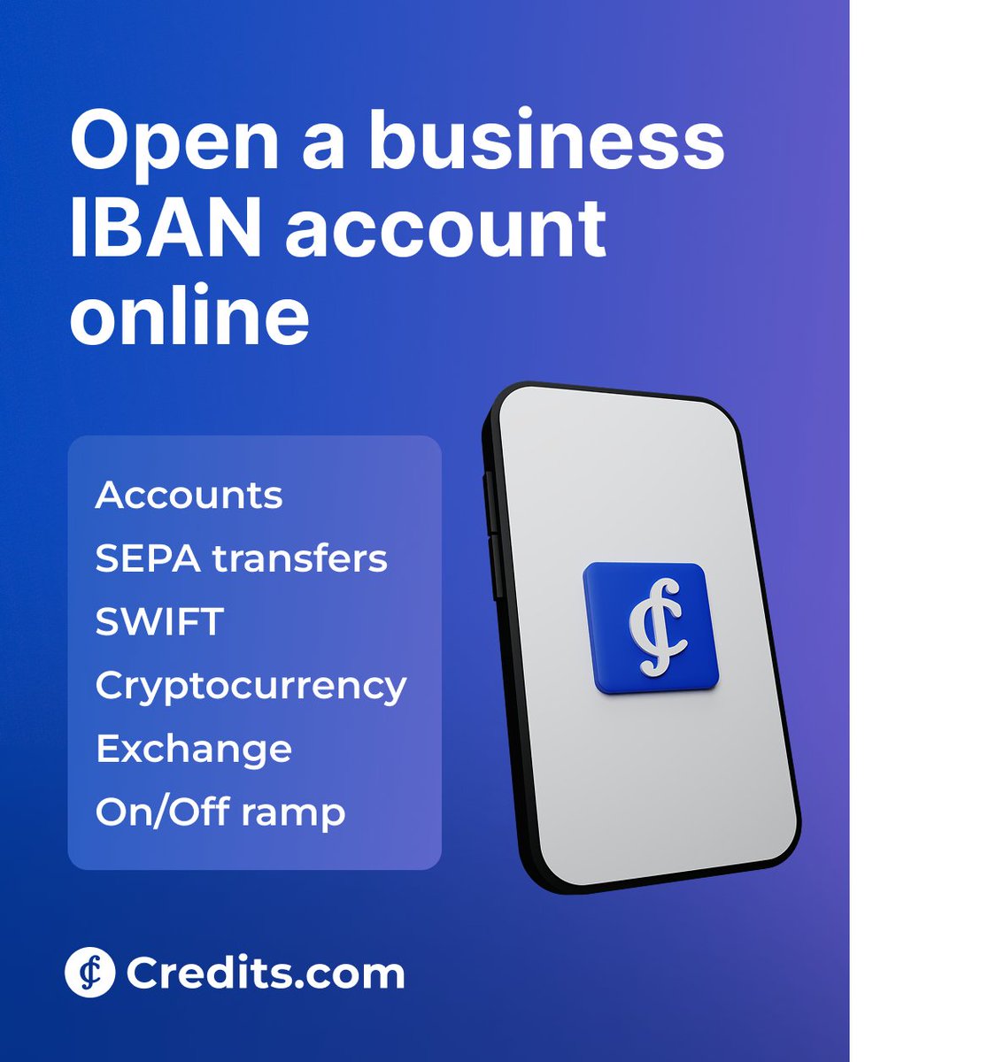 🚀 Global Banking and Crypto, Simplified! 🌍💳

Open dedicated IBANs, send SEPA &amp; SWIFT transfers, and access crypto features—all with low fees &amp; a seamless experience!

Start now at Credits.com 🔥✨ #Bitcoin, #Crypto #Creditscom