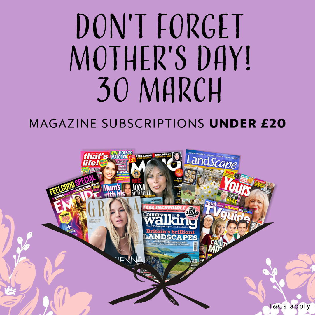 Mother’s Day is the perfect time to pamper Mum with a gift that helps her relax and unwind. Choose from over 40 magazines with Mother’s Day gift offers starting from as little as £14.99 - bit.ly/4gY6gmd