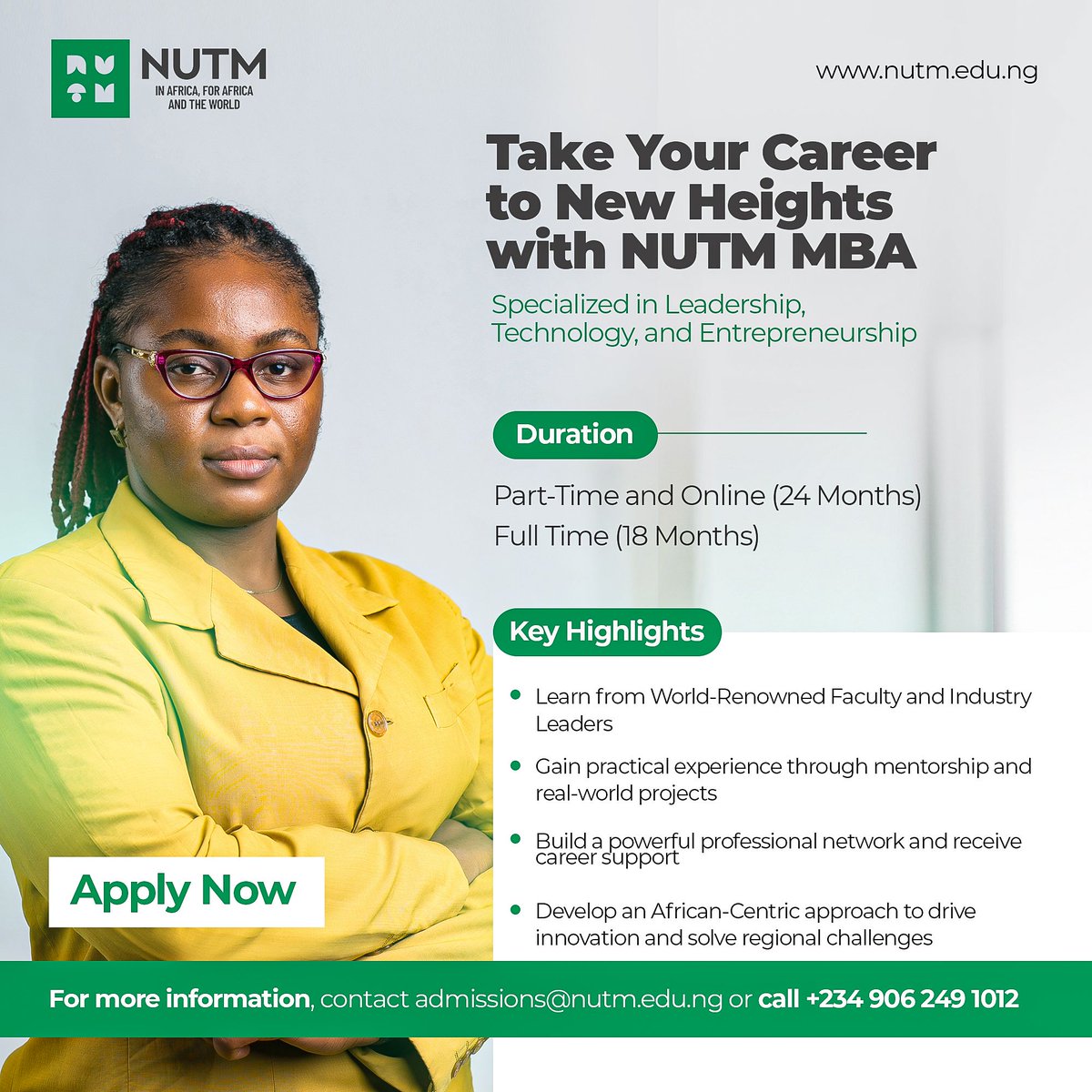 Ready to lead and innovate?

The NUTM MBA equips you with strategic skills, real-world insights, and a powerful network to excel in business.

Applications are open! Apply now: buff.ly/4bS7Ft4

#NUTM #MBA #Leadership #CareerGrowth