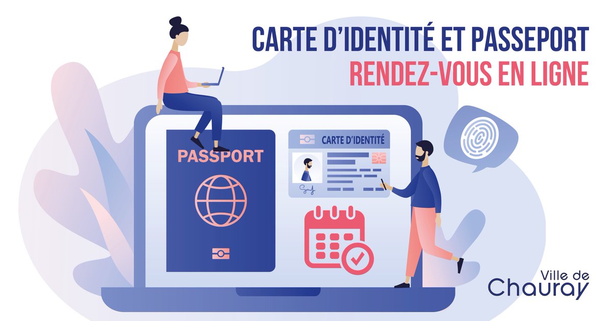 [ CALENDRIER DES RDV > CNI ET PASSEPORT ]

➡ Le planning pour la réalisation des cartes d'identité et des passeports ouvrira le Lun. 17 Mars 2025 à 9h00 pour des rendez-vous du 31/03 au 31/05.
☝ Le délai d'obtention d'un titre après le rdv en mairie est de 8 semaines au moins.