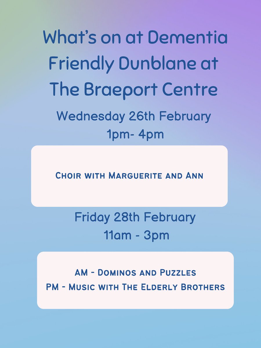 Come along and sing along, Wed or Fri this week