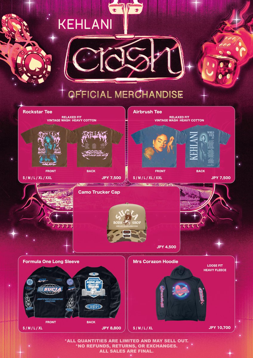 Kehlani 来日公演 物販情報】⁠ ⁠ いよいよ2/26(水)横浜、2/28(金)大阪