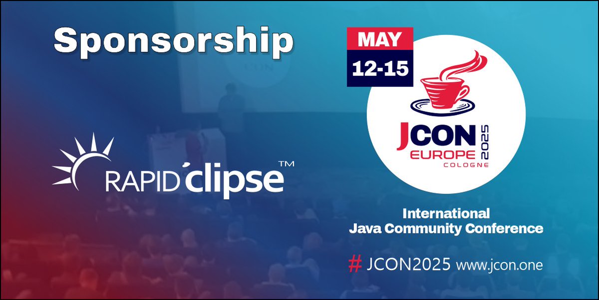 #JCON2025 wouldn't be the same without our amazing sponsors! 

Huge thanks to <a href="/RapidClipse/">RapidClipse</a> for joining us as a #Gold Sponsor! 🥇 
Your support helps make this #milestone edition unforgettable. 🎉

 Let’s celebrate Java’s 30th birthday together!

🎟️ Tickets: