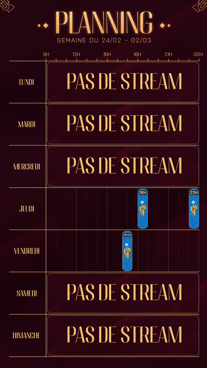 Alors après avoir cast près de 60h en 1 semaine, je prends un peu repos cette semaine MAIS...

Sachez que je suis à Speedons Jeudi et Vendredi pour vous commenter les runs suivantes :
🔸 Portal 2, en ouverture Jeudi à 18h (run par <a href="/Zadadazz/">Zadadaz λ 🇵🇸 🏳️‍⚧️</a>)
🔸 DOOM 2, Jeudi à 23h (run par
