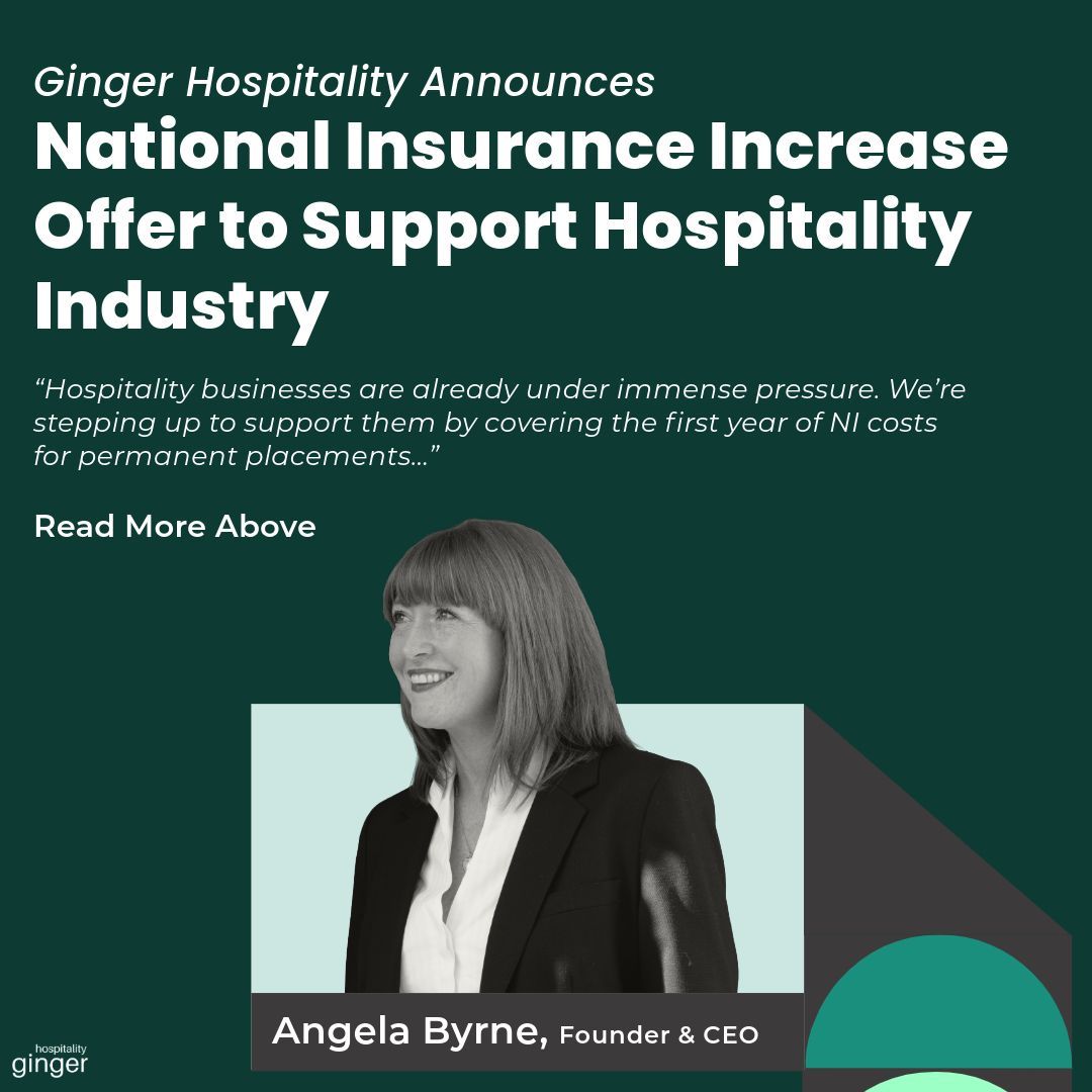 Supporting Hospitality Through the National Insurance Increase 

To support the sector, we are pledging to cover the first year of NI costs for all permanent placements. 

Find out more: buff.ly/438HaxO

#HospitalitySupport #NationalInsuranceIncrease #GingerHospitality