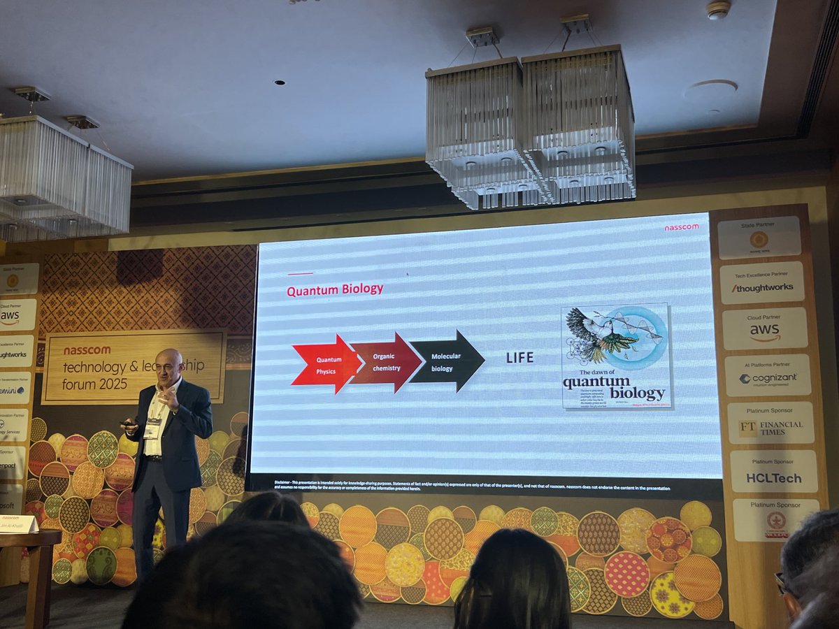 ⁦⁦<a href="/jimalkhalili/">Jim Al-Khalili</a>⁩ says “life is quantum mechanical, a table is quantum mechanical, everything is quantum mechanical.”  But is a *thought* quantum mechanical 🤨#philomenacunk #NTLF2025 ⁦<a href="/nasscom/">nasscom</a>⁩
