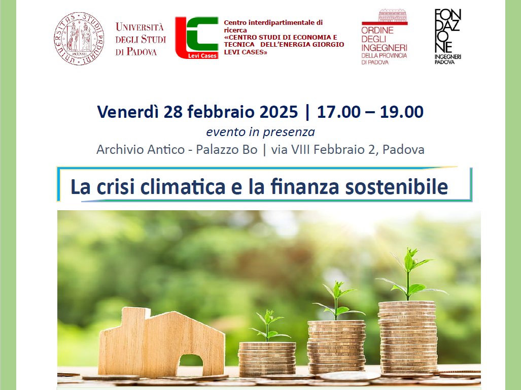 Quali sono le principali sfide di una finanza che voglia dirsi sostenibile?
Venerdì prossimo sarò a Padova a parlare di come è andata la Cop 29 di Baku. Ma soprattutto ci saranno Marco De Ponte di <a href="/ActionAidItalia/">ActionAid Italia</a> e Simone Grillo di @bancaetica
Siateci!
levicases.unipd.it/la-crisi-clima…
