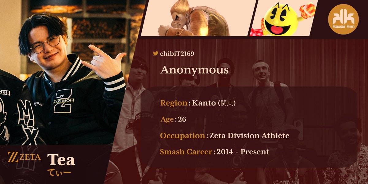 Introducing the special guest players for <a href="/KawaiiKon/">Kawaii Kon</a> 2025!

<a href="/akak_ssbu/">アカキクス/Akakikusu</a> 
<a href="/Limabayo_/">Lima</a> 
<a href="/MreSSB/">Mr. E</a> 
<a href="/chibiT2169/">てぃー｜Tea</a> 

Thank you to our guest players for bringing their talents to Hawaii!  We really appreciate you!

start.gg/tournament/kaw…

Player cards by <a href="/Orange8Dream/">Preston Sihavong</a>