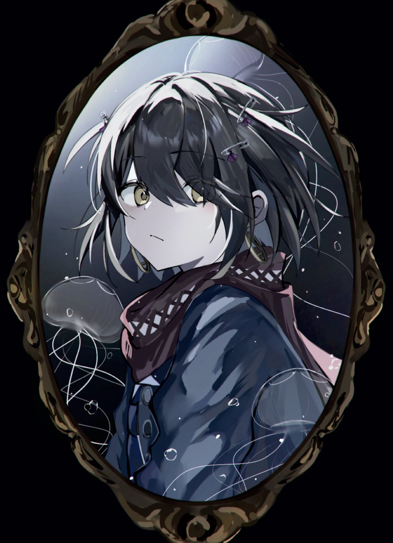 モノクロ原画 兎＊キノコ＊星花 モノクロ原画 兎＊キノコ＊星花