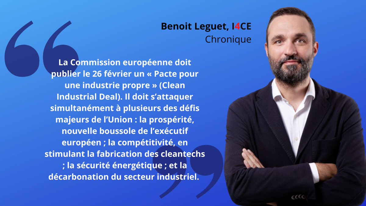 Institut de l'économie pour le climat 🌍 (@i4ce_) on Twitter photo « Cleantech : l’Europe doit se donner les moyens de réussir » #Chronique de <a href="/BenoitLeguet/">Benoît Leguet</a> d'#I4CE dans <a href="/LesEchos/">Les Echos</a>
#Cleantech #Europe #IRA #InflationReductionAct #CleanIndustrialDeal #PacteVert <a href="/EU_Commission/">European Commission</a>
👉 i4ce.org/cleantechs-eur… « Cleantech : l’Europe doit se donner les moyens de réussir » #Chronique de <a href="/BenoitLeguet/">Benoît Leguet</a> d'#I4CE dans <a href="/LesEchos/">Les Echos</a>
#Cleantech #Europe #IRA #InflationReductionAct #CleanIndustrialDeal #PacteVert <a href="/EU_Commission/">European Commission</a>
👉 i4ce.org/cleantechs-eur…