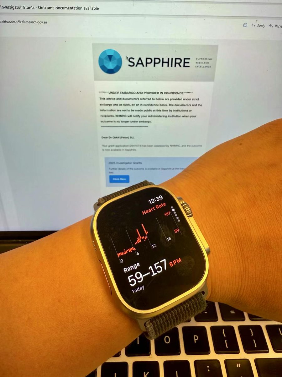 QIAN (Peter) SU (@qianpetersu) on Twitter photo Finally, I am sharing with you that my 3rd try works! I got <a href="/nhmrc/">NHMRC</a> Investigator Grant EL2. Thanks to the support from <a href="/UTSEngage/">UTS</a> <a href="/UTSFEIT/">UTS Faculty of Engineering and IT</a> <a href="/HRIAust/">Heart Research Institute</a> <a href="/heartfoundation/">Heart Foundation</a> <a href="/NSWCVRN/">NSW CVRN</a> and all my mentors, colleagues, friends and families. My heart rate reached 157 when checking the outcome🤣 Finally, I am sharing with you that my 3rd try works! I got <a href="/nhmrc/">NHMRC</a> Investigator Grant EL2. Thanks to the support from <a href="/UTSEngage/">UTS</a> <a href="/UTSFEIT/">UTS Faculty of Engineering and IT</a> <a href="/HRIAust/">Heart Research Institute</a> <a href="/heartfoundation/">Heart Foundation</a> <a href="/NSWCVRN/">NSW CVRN</a> and all my mentors, colleagues, friends and families. My heart rate reached 157 when checking the outcome🤣