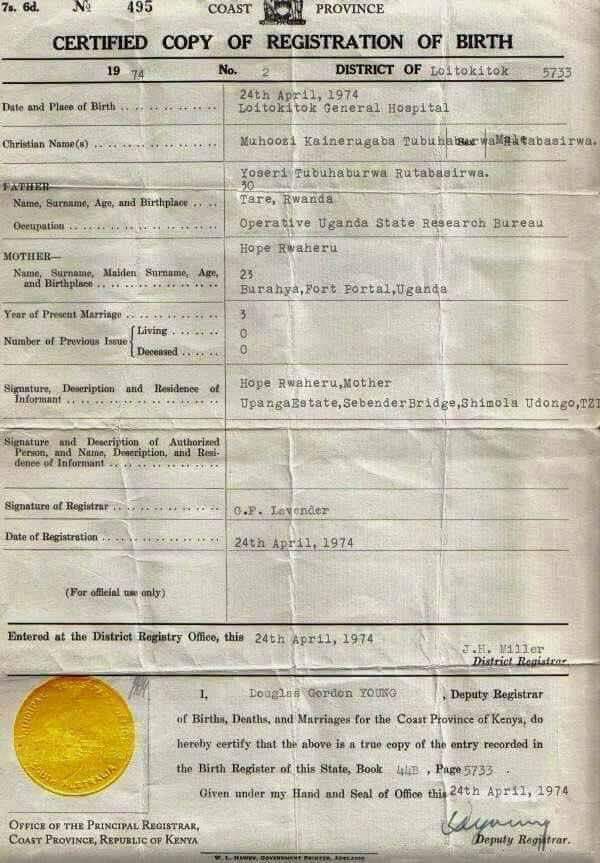 Jonah Okothπ₯€ (@unshuckled) on Twitter photo <a href="/YusufSerunkuma/">Yusuf SerunkumaπΉ</a> By the way who killed Hope Rwaheru? How did she die?
In the birth certificate of Muhoozi, she is recorded as the mother of Muhoozi. <a href="/YusufSerunkuma/">Yusuf SerunkumaπΉ</a> By the way who killed Hope Rwaheru? How did she die?
In the birth certificate of Muhoozi, she is recorded as the mother of Muhoozi.