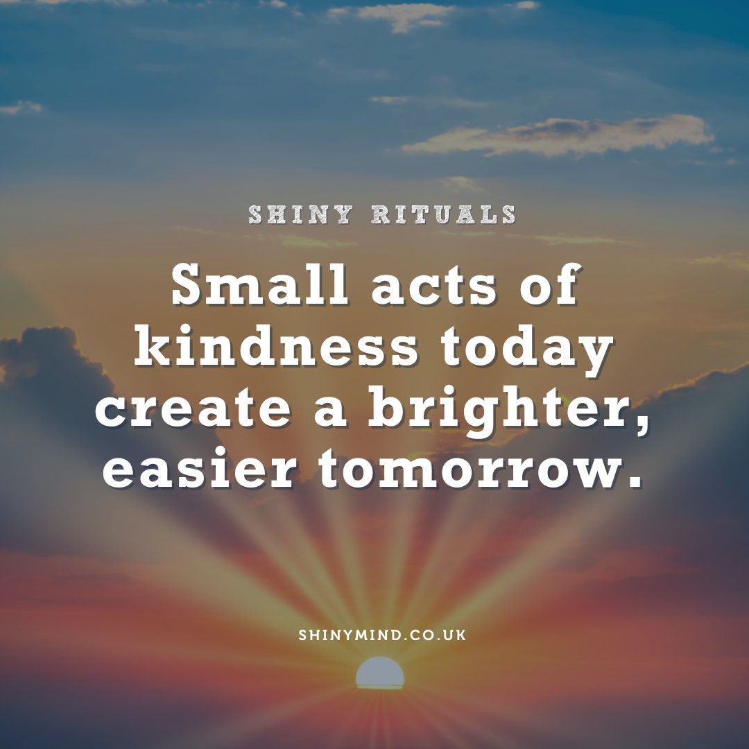 Gift your future self a small act of kindness - whether it's setting out your gym clothes for an early morning walk, prepping meals, tidying your workspace.... These acts of self-care can set you up for a more positive day ahead. #SelfCare #KindnessToFutureYou