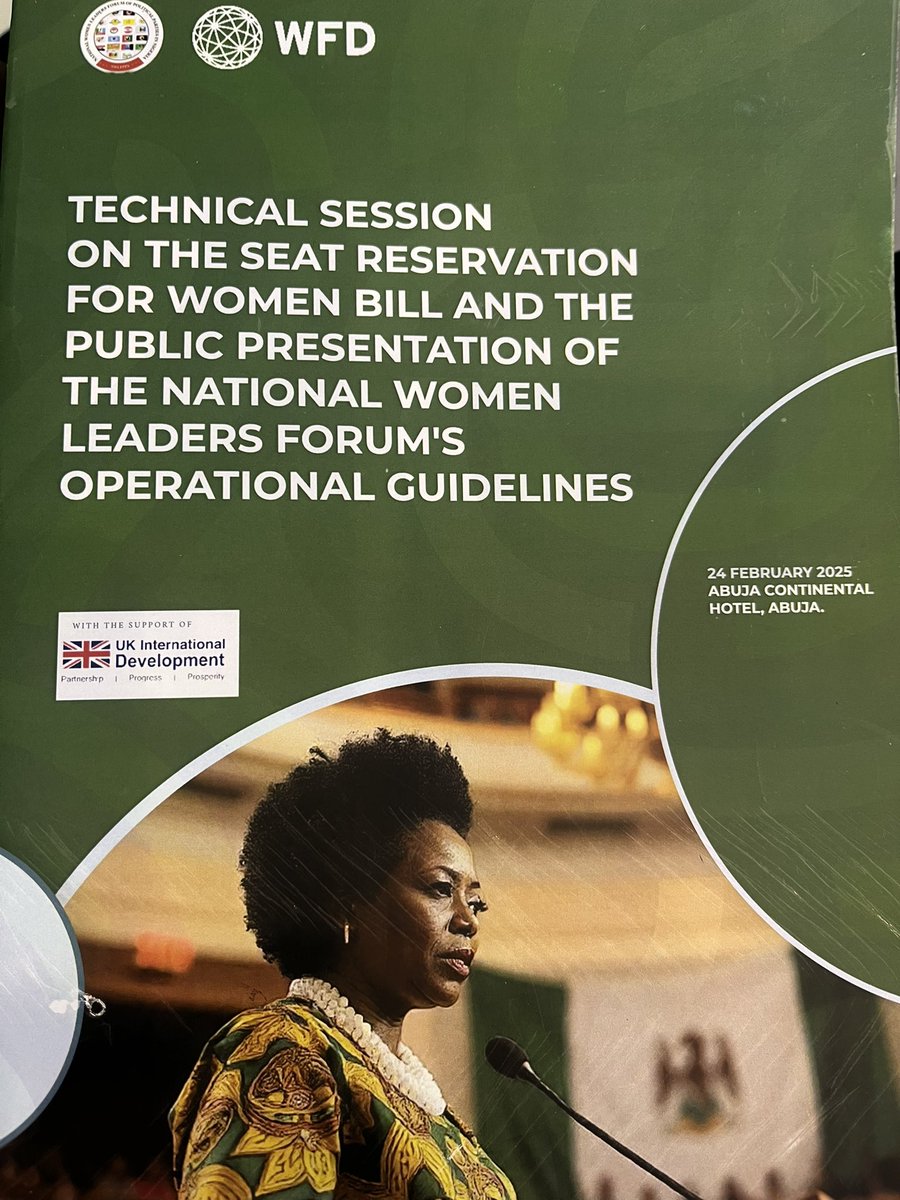 olugbuofound's tweet image. We are live at the Technical Session on the Seat Reservation for Women Bill and Public Presentation of the National Women Leaders Forum’s Operational Guidelines organised by @WFD_Nigeria with support from @UKinNigeria