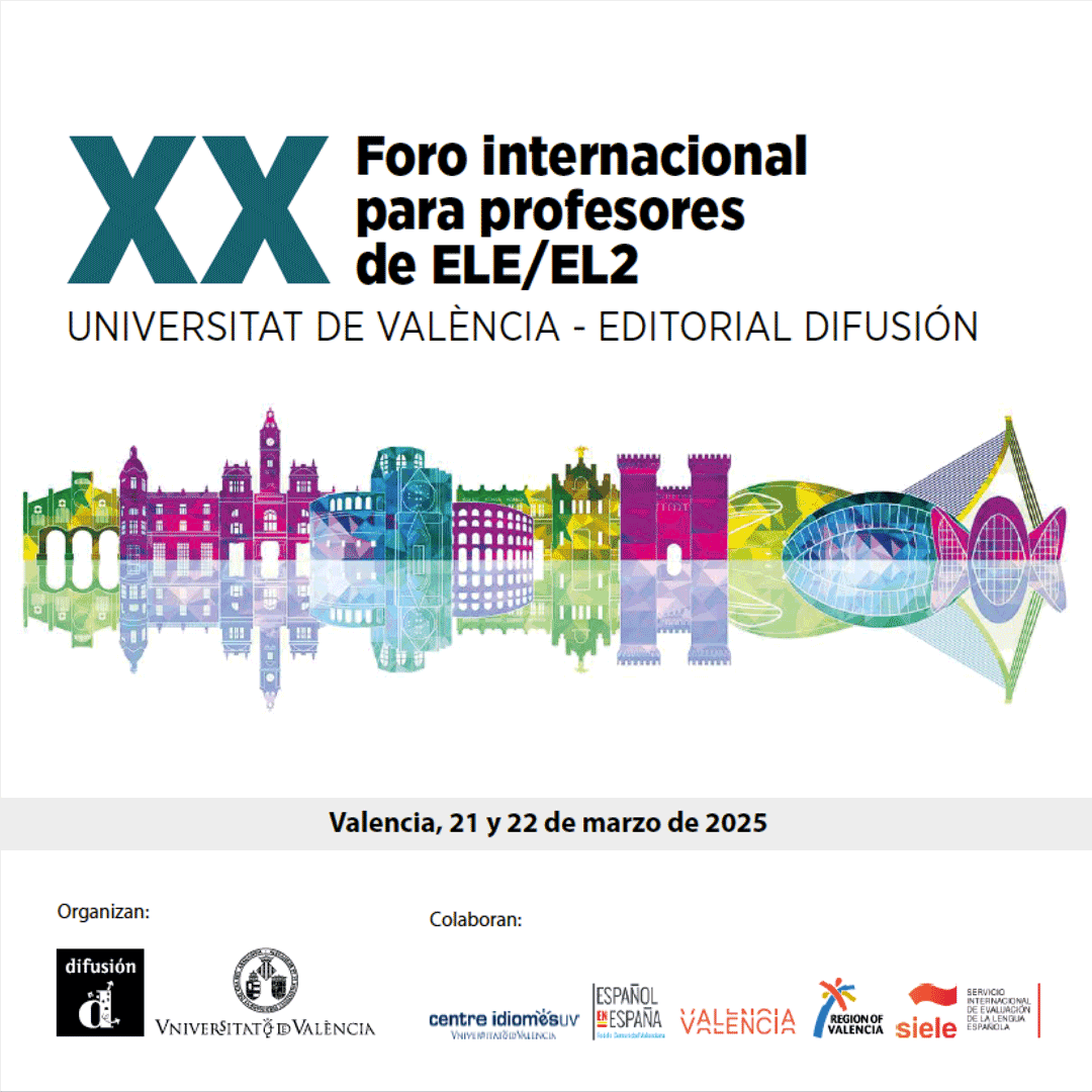 federacionele's tweet photo. Un año más FEDELE colabora con el XX Foro internacional de ELE/EL2 Universitat de València – Editorial Difusión @difusion_ele 

¡Inscripciones abiertas!
https://t.co/W04odmf9eu

🗓️ 21 y 22 de marzo de 2025
🗣️ 4 plenarias
📚 6 talleres
📍 Valencia https://t.co/GS1wL4hlbN