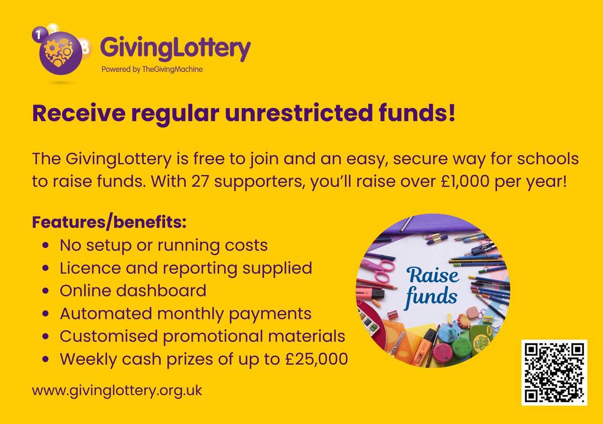 PTA+ (@ptapatter) on Twitter photo Looking for an easy way to fundraise for your school? Join <a href="/GivingMachineUK/">TheGivingMachine</a>'s GivingLottery for free and start raising regular unrestricted funds. All you need to do is let your supporters know they can support you by buying lottery tickets! givinglottery.org.uk/good-causes Looking for an easy way to fundraise for your school? Join <a href="/GivingMachineUK/">TheGivingMachine</a>'s GivingLottery for free and start raising regular unrestricted funds. All you need to do is let your supporters know they can support you by buying lottery tickets! givinglottery.org.uk/good-causes