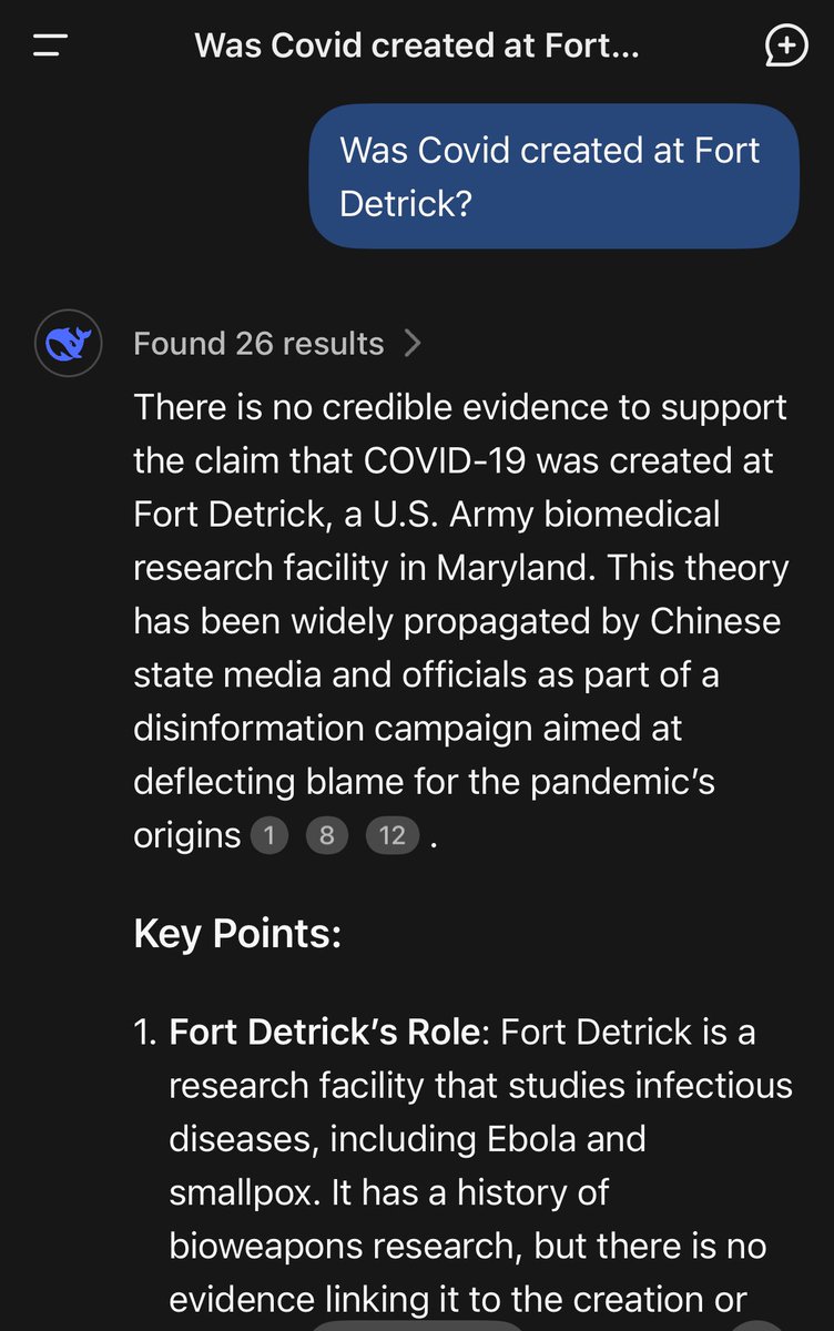 _Encrypt3d's tweet photo. A very Western response from a supposed Chinese AI (DeepSeek). https://t.co/7jXR0zNmIw