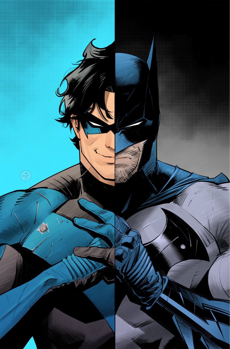 onlybatmanvibes's tweet image. Batman and Nightwing by @Danmora_c