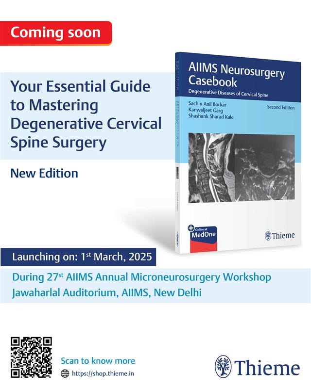 Thieme India (@thiemeindia) on Twitter photo AIIMS Neurosurgery Casebook, 2nd Edition by <a href="/DrSachinBorkar1/">Dr.Sachin A. Borkar</a> , Kanwaljeet Garg, Shashank Sharad Kale is set to launch on March 1st, 2025, during the 27th AIIIMS Annual #Microneurosurgery Workshop at #AIIMSNewDelhi.
Get ready for an invaluable addition to your medical library! AIIMS Neurosurgery Casebook, 2nd Edition by <a href="/DrSachinBorkar1/">Dr.Sachin A. Borkar</a> , Kanwaljeet Garg, Shashank Sharad Kale is set to launch on March 1st, 2025, during the 27th AIIIMS Annual #Microneurosurgery Workshop at #AIIMSNewDelhi.
Get ready for an invaluable addition to your medical library!