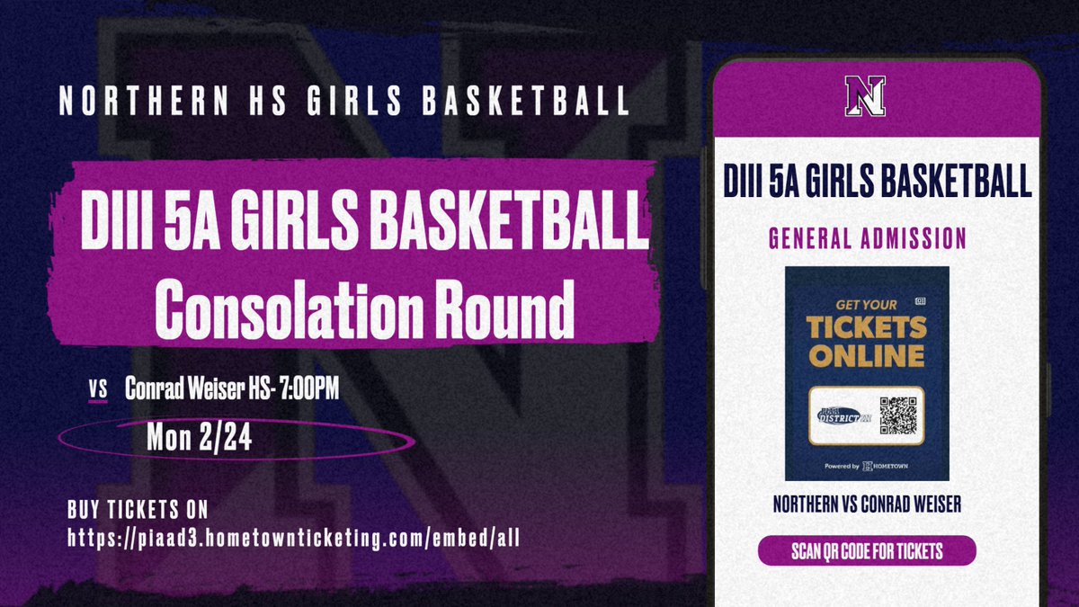 It's Game Day!  GBB will be hosting Conrad Weiser in the PIAA DIII Consolation round. 
All tickets must be purchased @ piaad3.hometownticketing.com/embed/all?tile…
Do not use any other platform to buy the tickets!
No cash sales at the venue.