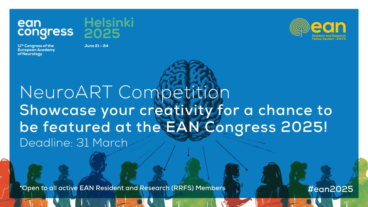European Academy of Neurology (@eaneurology) on Twitter photo The NeuroART Competition returns for its second edition! ๐จ
Whether itโs through music, dance, video, photography, painting, or writing, showcase your creativity for a chance to win a 500โฌ travel grant to attend the EAN Congress 2025! 
๐More info: ow.ly/PB4f50V43nV The NeuroART Competition returns for its second edition! ๐จ
Whether itโs through music, dance, video, photography, painting, or writing, showcase your creativity for a chance to win a 500โฌ travel grant to attend the EAN Congress 2025! 
๐More info: ow.ly/PB4f50V43nV