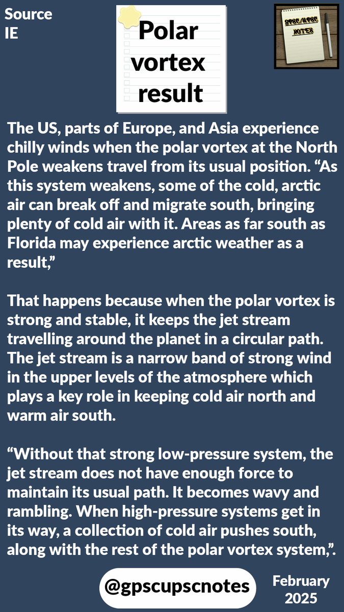 gpscupscnotes's tweet image. What is the polar vortex?
Polarvortex result 

#polarvortex 

#GPSC 
#UPSC 
#KPSC 
#MPSC 
#MPPSC 
#UPPSC 
#TNPSC