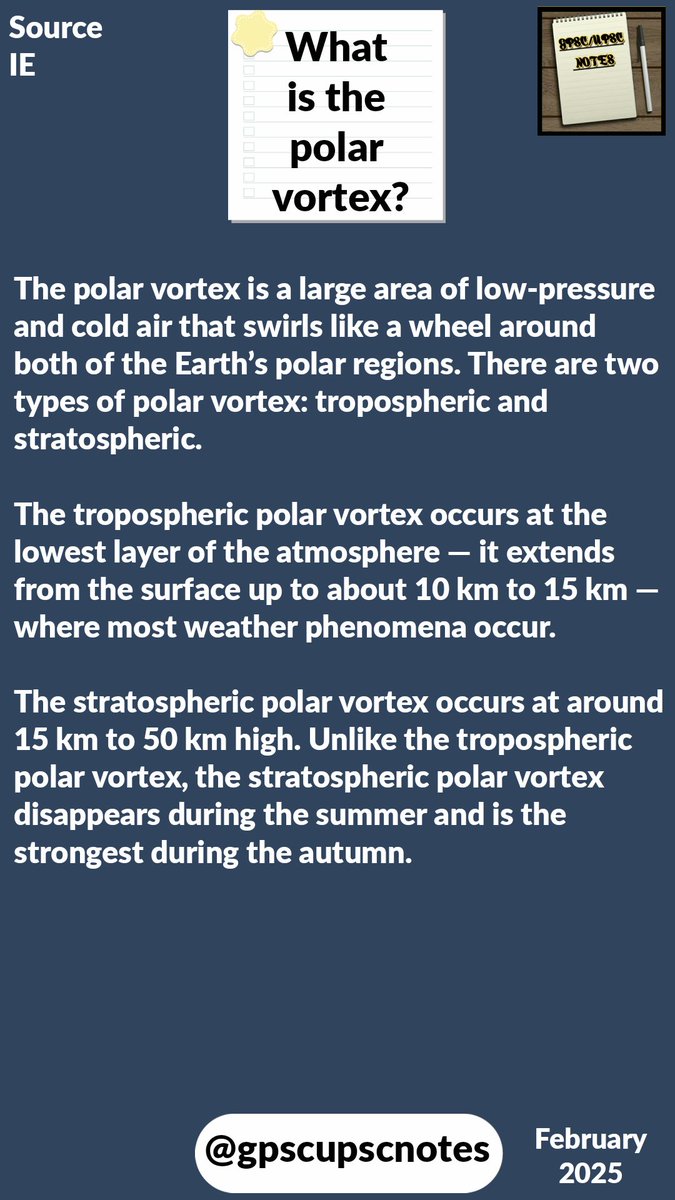 gpscupscnotes's tweet image. What is the polar vortex?
Polarvortex result 

#polarvortex 

#GPSC 
#UPSC 
#KPSC 
#MPSC 
#MPPSC 
#UPPSC 
#TNPSC
