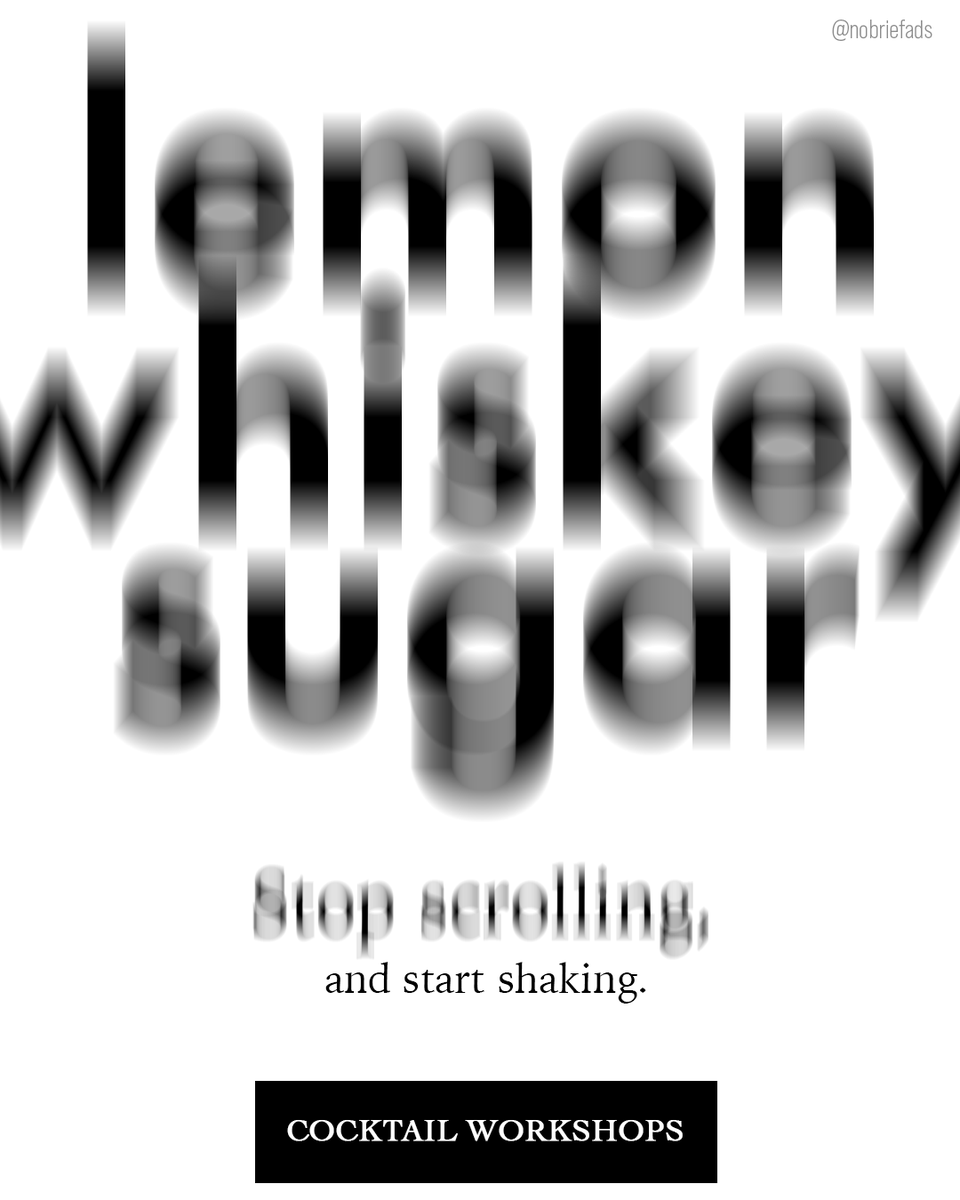 NoBriefAds's tweet photo. One Minute Brief of the Day:  Create posters to advertise #CocktailMakingClasses for #WorldBartenderDay
@OneMinuteBriefs 
🍹📷 https://t.co/eZgjGmtxVq