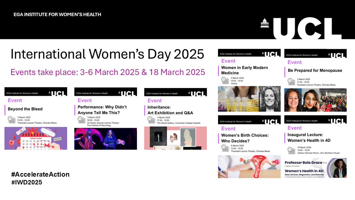 UCL EGA Institute for Women's Health (@ucl_ifwh) on Twitter photo š¢ Only one week to go until <a href="/UCL_IfWH/">UCL EGA Institute for Women's Health</a>'s International Women's Day events begin! Come and join us for #IWD2025 as we host an exciting range of free events during March, exploring key issues in Womenās Health.
Register now! ā¬ļø
buff.ly/4hP8upb
#AccelerateAction š¢ Only one week to go until <a href="/UCL_IfWH/">UCL EGA Institute for Women's Health</a>'s International Women's Day events begin! Come and join us for #IWD2025 as we host an exciting range of free events during March, exploring key issues in Womenās Health.
Register now! ā¬ļø
buff.ly/4hP8upb
#AccelerateAction