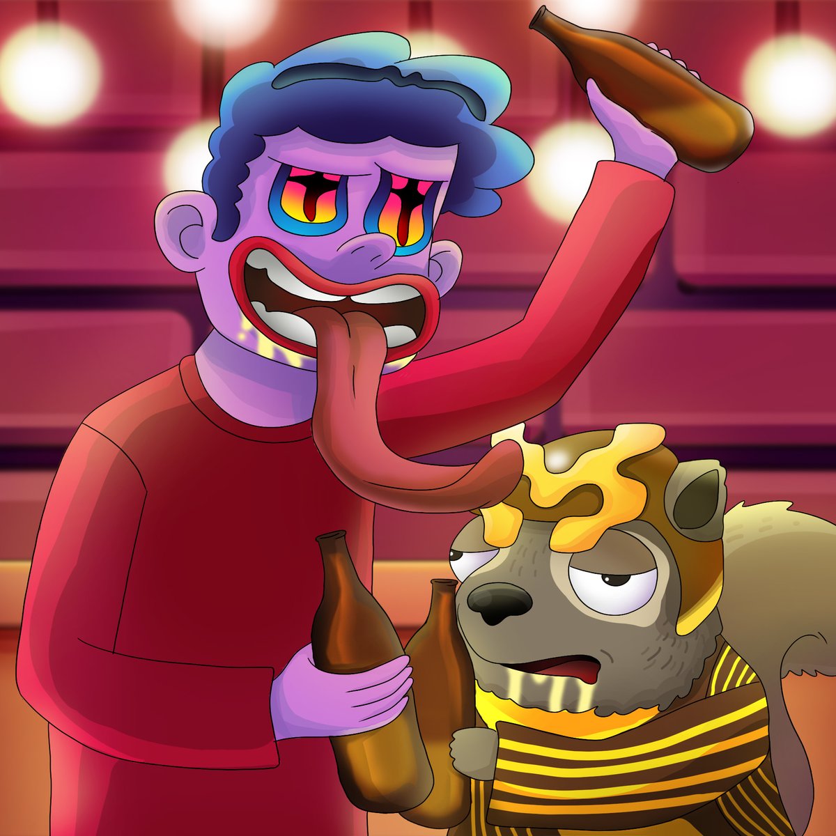 ANYO_nft's tweet image. Hungry Guy and @SquirrelMove walk into a bar… 🍻

One’s hunting for food, the other’s chasing the party—together, they’re serving up a recipe for drunken mayhem and unstoppable fun. Get ready for a friendship that’s all bites, no brakes! 🎉🔥