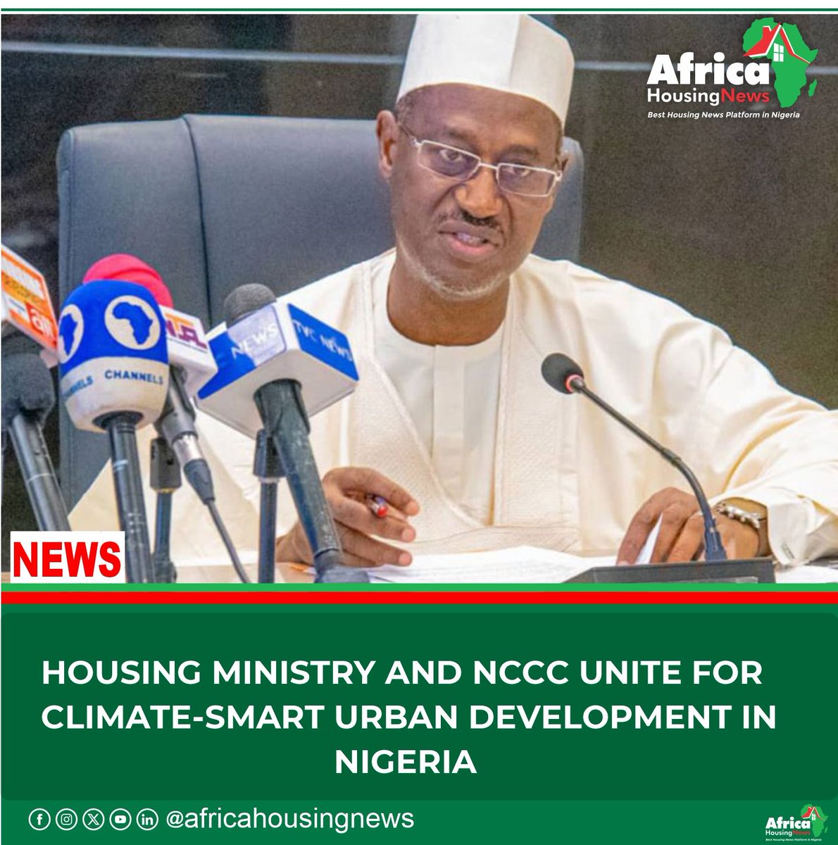 The Federal Ministry of Housing and Urban Development has partnered with the NCCC to boost climate resilience in Nigeria’s housing sector.

Read more:  buff.ly/4342KDM 

#AIHS2025 #HousingNews #HousingTVAfrica #ClimateResilience #UrbanDevelopment #SustainableHousing