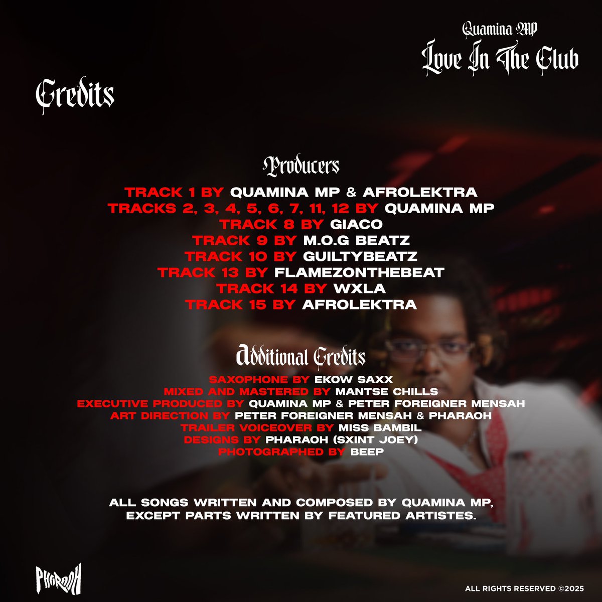 Official tracklist for my debut album, Love In The Club. Big love to everyone who made this dream come to life #LITC