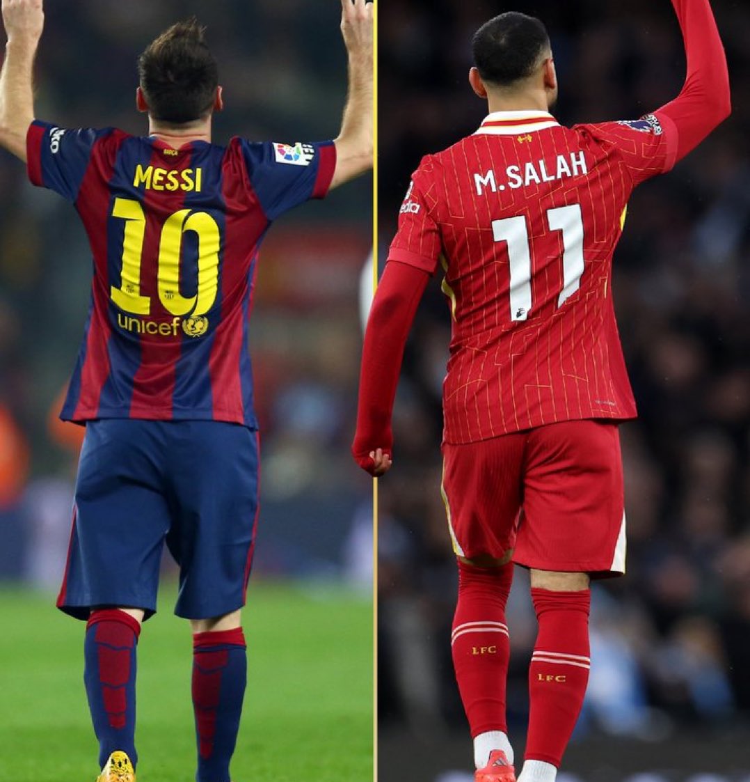 MessiFanatic_'s tweet image. At 32, Salah has 50 G/A for the first time in his career. Messi did it for 13 consecutive seasons. Let that sink in. 🫵