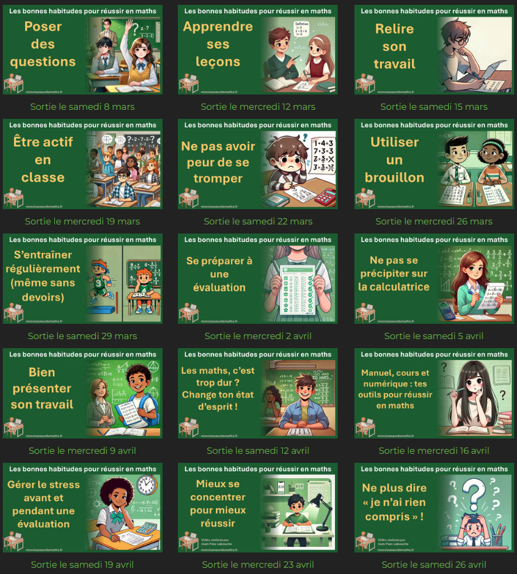 📢 En pleine création ! 🎬✨

Je travaille actuellement sur une nouvelle série vidéo : Les bonnes habitudes pour réussir en maths ! 🎯📚

Des conseils pratiques et concrets pour progresser en maths !

📅 Lancement le 8 mars. Ça approche ! 🚀

#Maths #Éducation #BonnesHabitudes