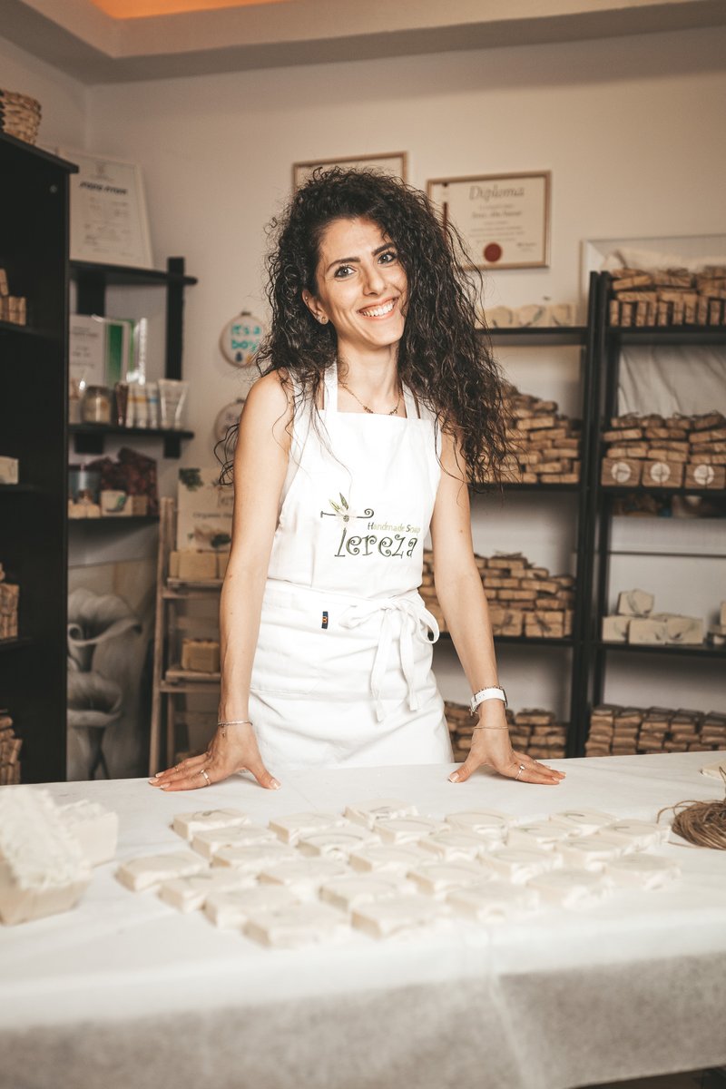 Artzabox's tweet photo. Meet Tereza from Nazareth, Jesus' childhood home. She’s the talented artisan crafting our bestselling, all-natural soaps in Galilee—stunning! 🌺🧼🇮🇱 https://t.co/UgHETHdB49