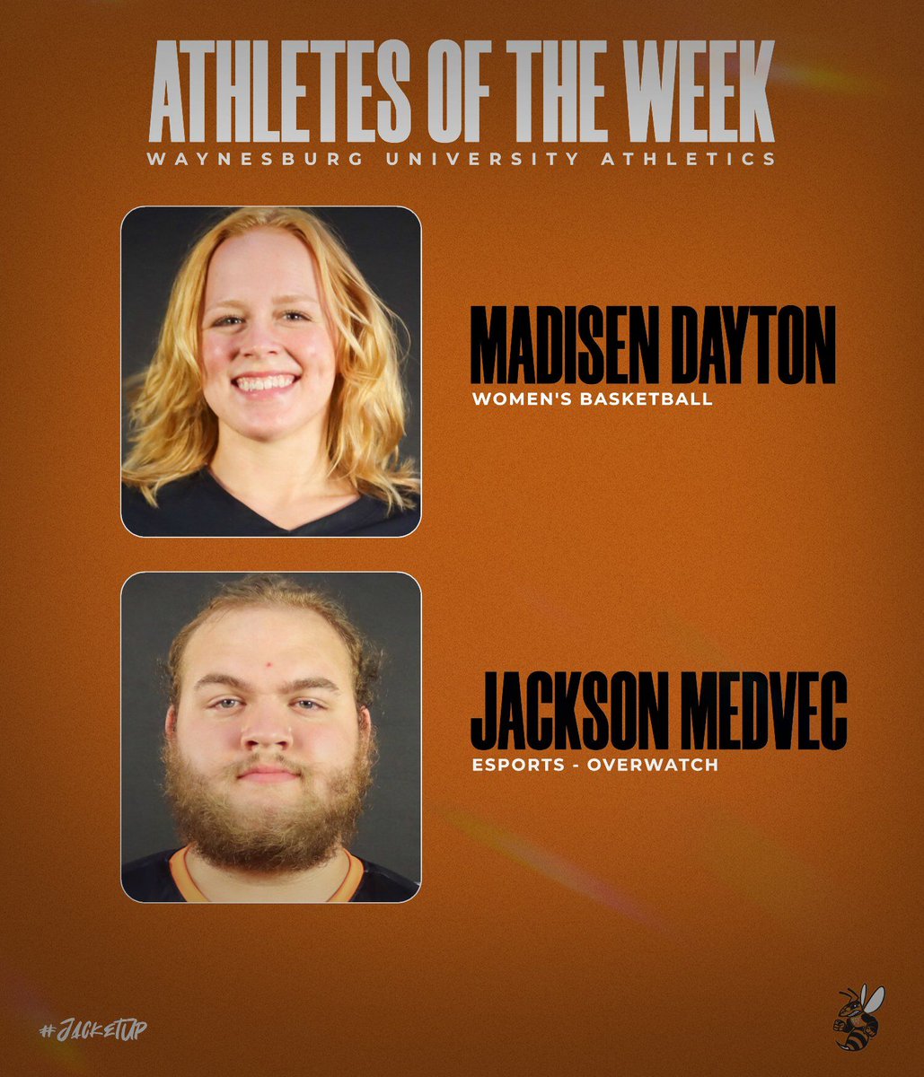 Waynesburg Athletics (@wujackets) on Twitter photo ๐๐ง๐๐๐๐ง๐๐ฆ ๐ข๐ ๐ง๐๐ ๐ช๐๐๐๐
Madisen Dayton matched a career-high on senior day as <a href="/LadyJ_Hoops/">Lady J's Hoop Squad</a> finished strong while Jackson Medvec and the <a href="/Esports_WU/">Waynesburg University Esports</a> Overwatch squad rolled to a 3-0 week! #JacketUp
waynesburgsports.com/awards.aspx?aow ๐๐ง๐๐๐๐ง๐๐ฆ ๐ข๐ ๐ง๐๐ ๐ช๐๐๐๐
Madisen Dayton matched a career-high on senior day as <a href="/LadyJ_Hoops/">Lady J's Hoop Squad</a> finished strong while Jackson Medvec and the <a href="/Esports_WU/">Waynesburg University Esports</a> Overwatch squad rolled to a 3-0 week! #JacketUp
waynesburgsports.com/awards.aspx?aow