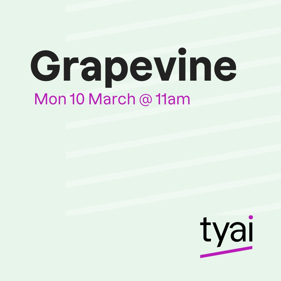 Next Grapevine is Mon 10 March @ 11am and we will be joined by TYAI member April Bracken.

Grapevine is a social space for TYA artists and makers to get together to share thoughts, ideas, experiences and just have a catch up. 

Register 👇
us02web.zoom.us/meeting/regist…