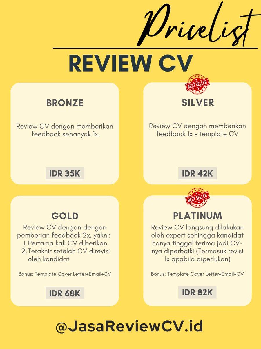 Jessciacia's tweet photo. Menyediakan review atau buat CV, latihan wawancara, template CV, email, cover letter hub WA +6289604492643 testi di IG @JasaReviewCV.id #jasareviewcv #magangmerdeka #msib #jasalatihaninterview #reviewcv #mbkm #infomagang #infobeasiswa #revisicv #cvatsfriendly #magang
 #tipscv https://t.co/kCqcCuuvfB