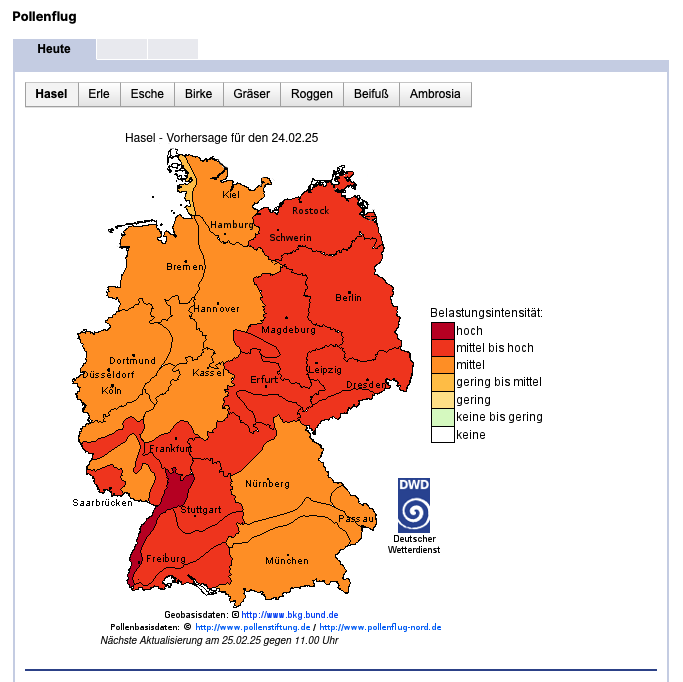 wetter's tweet photo. .... uuuuund kitzelt in der Nas`! Die warme Frühlingsluft hat bei so manchem #Frühblüherallergiker für die eine oder andere Niesattacke wie SchnüffSchnüff und/oder rote Nase gesorgt. Ursache sind übrigens die #Pollen von #Hasel und #Erle:
https://t.co/TOp8F5Sqmg https://t.co/DHBBtnRCAo