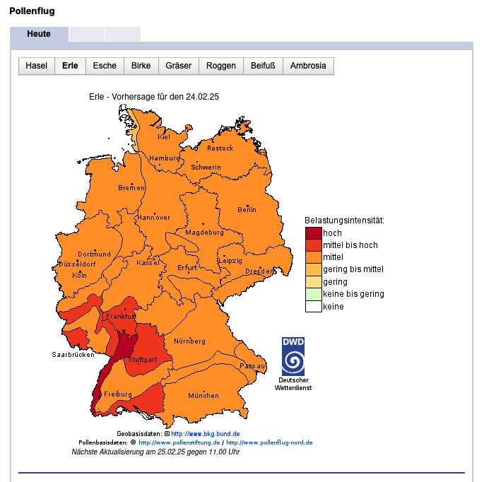 wetter's tweet photo. .... uuuuund kitzelt in der Nas`! Die warme Frühlingsluft hat bei so manchem #Frühblüherallergiker für die eine oder andere Niesattacke wie SchnüffSchnüff und/oder rote Nase gesorgt. Ursache sind übrigens die #Pollen von #Hasel und #Erle:
https://t.co/TOp8F5Sqmg https://t.co/DHBBtnRCAo