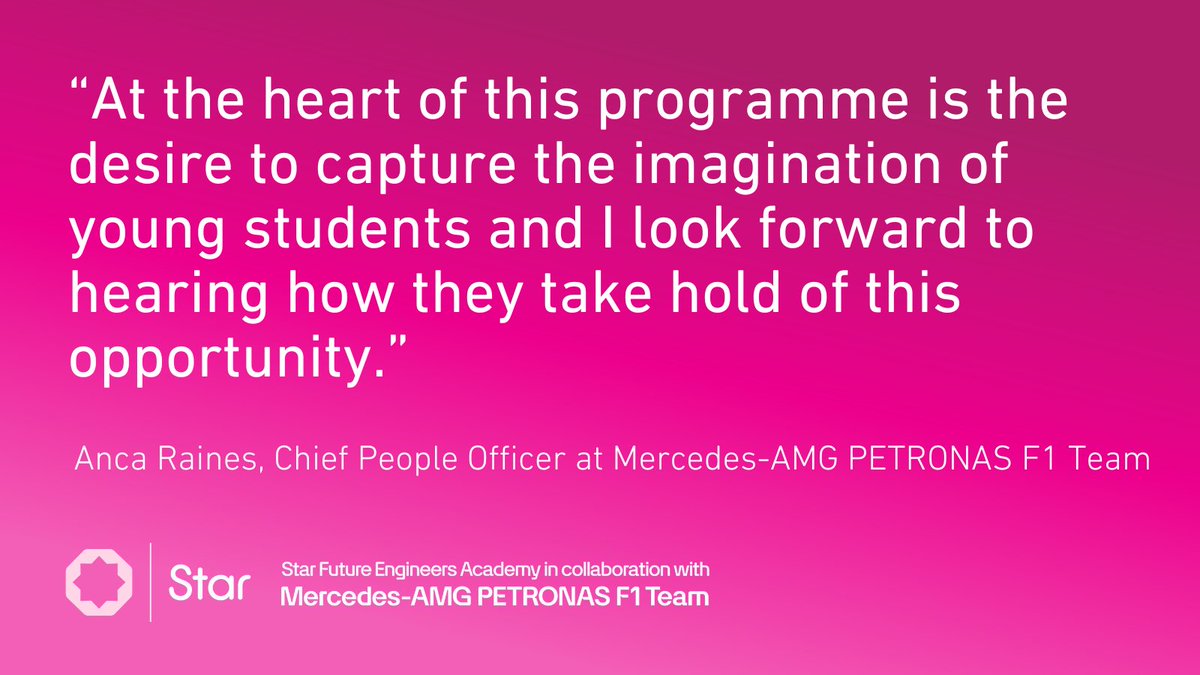 Star Academies (@staracademies) on Twitter photo We are delighted to be joined by Anca Raines, Chief People Officer at Mercedes-AMG PETRONAS F1 Team this morning to introduce our bold step towards a more inclusive future in engineering.
<a href="/MercedesAMGF1/">Mercedes-AMG PETRONAS F1 Team</a>
#StarFutureEngineersAcademy We are delighted to be joined by Anca Raines, Chief People Officer at Mercedes-AMG PETRONAS F1 Team this morning to introduce our bold step towards a more inclusive future in engineering.
<a href="/MercedesAMGF1/">Mercedes-AMG PETRONAS F1 Team</a>
#StarFutureEngineersAcademy
