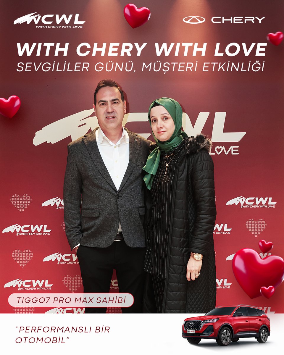 CheryTurkiye1's tweet photo. With Chery With Love Sevgililer Günü etkinliğinde, Chery kullanıcıları, otomobilleriyle ilgili deneyimlerini ve memnuniyetlerini paylaştı. ❤️
"Gelişmiş sürüş güvenlik sistemlerine sahip, performanslı bir otomobil!"
#Chery #CheryTürkiye #WCWL #WCWLTürkiye https://t.co/pw2SFvL7iN