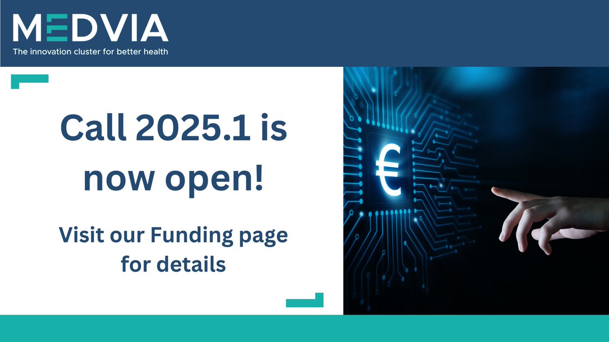 MEDVIA (@medvia_be) on Twitter photo ๐Our first call for #funding for 2025 is open!
MEDVIA has launched Call 2025.1, dedicated to funding provided by <a href="/VLAIO_be/">VLAIO</a>.
๐ Deadline for Intention to Submit: ๐ฎ๐ด ๐ ๐ฎ๐ฟ๐ฐ๐ต
๐ Deadline for submission of Abstract: ๐ญ๐ฒ ๐ ๐ฎ๐
More infoโก๏ธ medvia.be/call-2025-1/ ๐Our first call for #funding for 2025 is open!
MEDVIA has launched Call 2025.1, dedicated to funding provided by <a href="/VLAIO_be/">VLAIO</a>.
๐ Deadline for Intention to Submit: ๐ฎ๐ด ๐ ๐ฎ๐ฟ๐ฐ๐ต
๐ Deadline for submission of Abstract: ๐ญ๐ฒ ๐ ๐ฎ๐
More infoโก๏ธ medvia.be/call-2025-1/