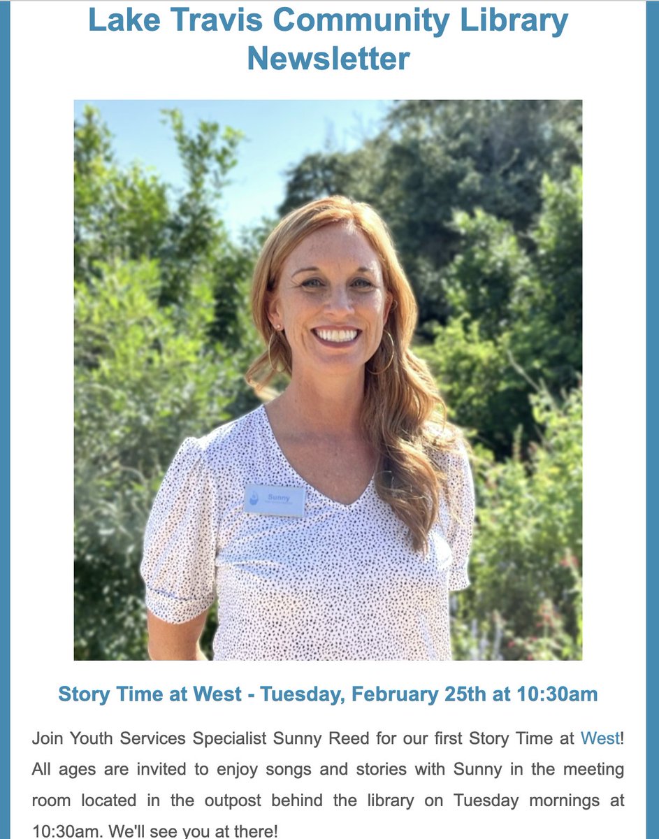 Tuesday Story Times at West, Are You Dreaming or Dazing? A Guide to Retirement, Volunteer Spotlight, and More!

Read all about it! t.e2ma.net/message/ob8mgm…