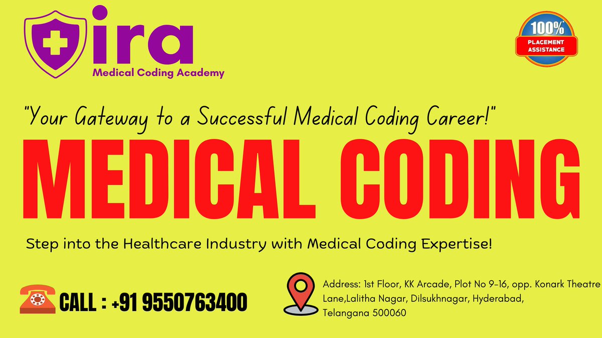 IraCoding's tweet image. IRA Medical Coding Academy
"Join the Leaders in Medical Coding Education!"
#BestMedicalCodingTrainingInstitute
#MedicalCodingCareerSuccess
#LearnMedicalCodingWithExperts
#MedicalCodingTrainingForBeginners
#CertifiedMedicalCodersJourney
#StartYourMedicalCodingCareerToday
