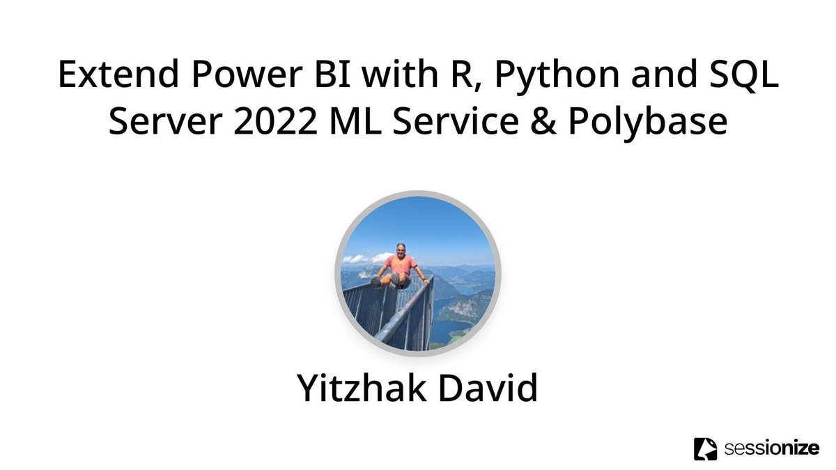 DataWeekender's tweet image. Our fifth #PowerBI session at #DataWeekender 7.0 is Yitzhak David presenting Extend Power BI with R, #Python and #SQLServer 2022 ML Service &amp;amp; Polybase at 13:00 UTC on Sat 1st March.

Register: bit.ly/4b9SsnB. View the schedule: bit.ly/46TCJ9i.